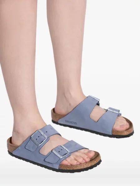 Sandale Birkenstock din piele cu cataramă albastru