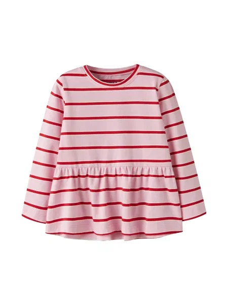 NAME IT Tricou NMFLestro roz / roșu intens alb