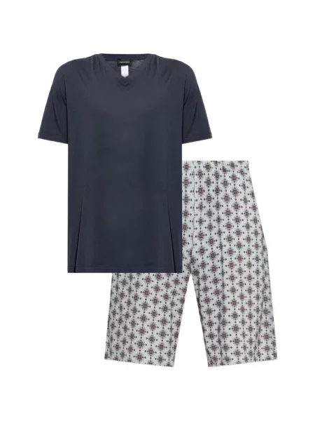 Tricou Hanro cu decolteu în V albastru