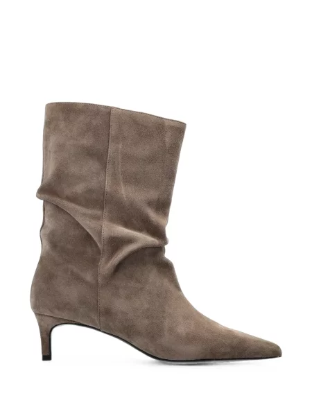 Cizme scurte Black Suede Studio din piele de căprioară negru