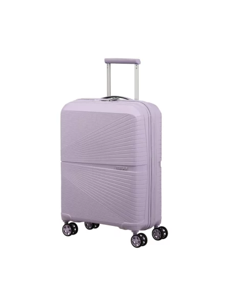 Lniana lekka walizka American Tourister fioletowa