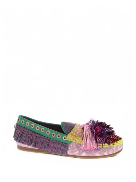 Papuci de casă Kurt Geiger London cu pompoane roz
