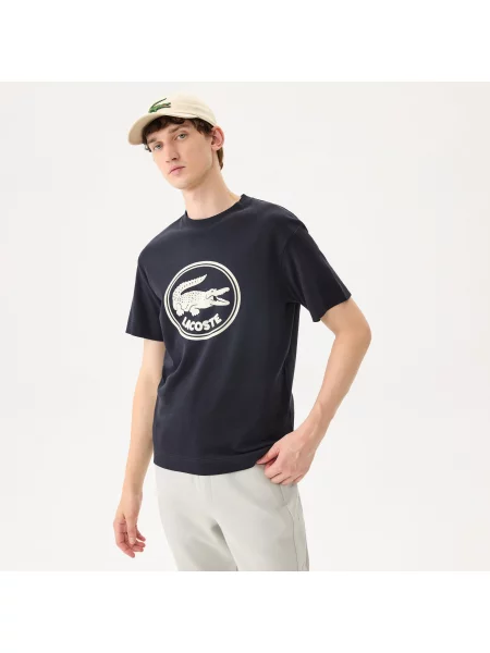 Lacoste футболка чоловіча з круглим вирізом чорна
