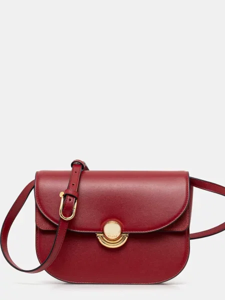 Furla torebka skórzana bordowy