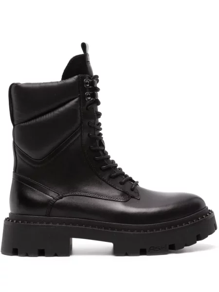 Botine Ash cu șireturi din piele negru