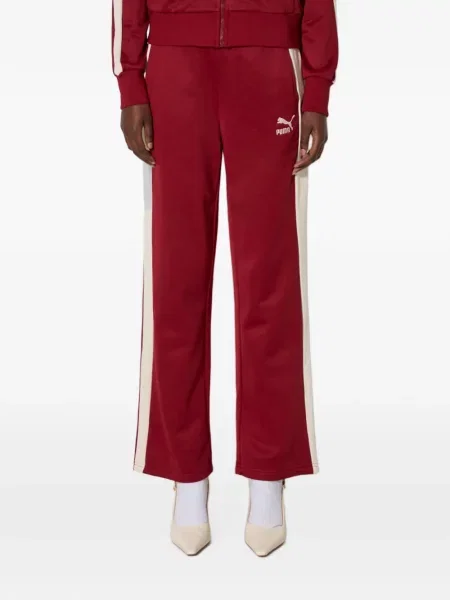 Pantaloni Puma cu dungi alergare cu autograf roșu