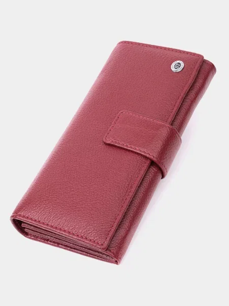 Кожаный кошелек St Leather Accessories бордовый