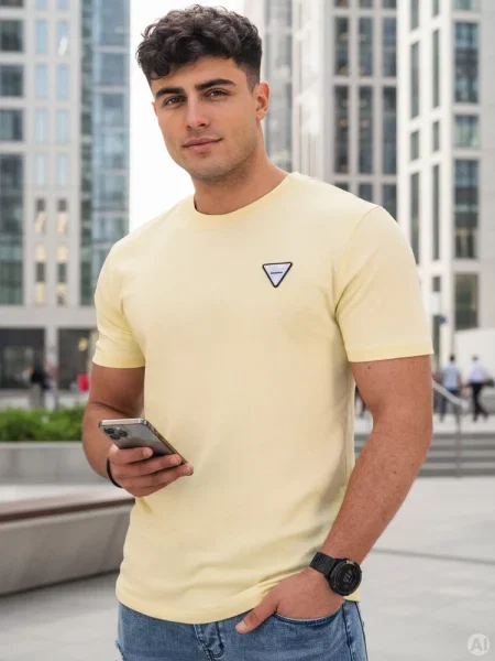 Koszulka basic Dstreet żółta