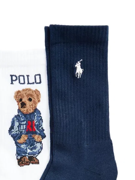 Șosete Polo Ralph Lauren din piele de căprioară lungi cu imagine albastru