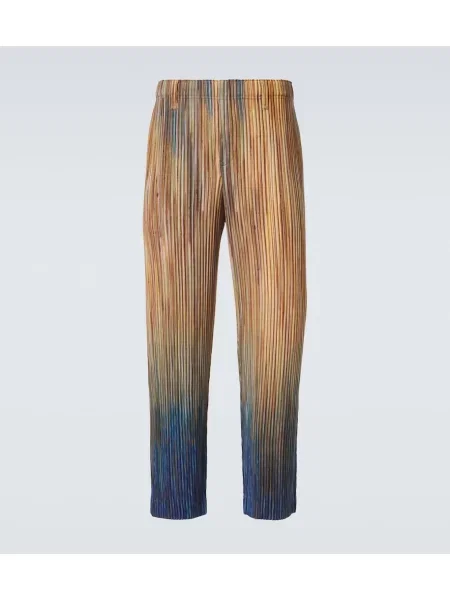 Rovné kalhoty Homme Plissé Issey Miyake hnědé