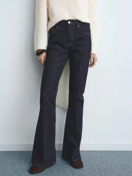 Джинси кльош MANGO темно-синій сині