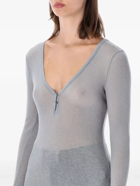Lung tricou James Perse tricotate albastru