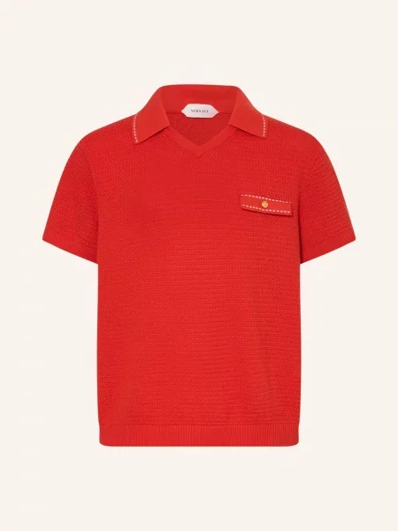 Versace Pletené Polo Tričko červená