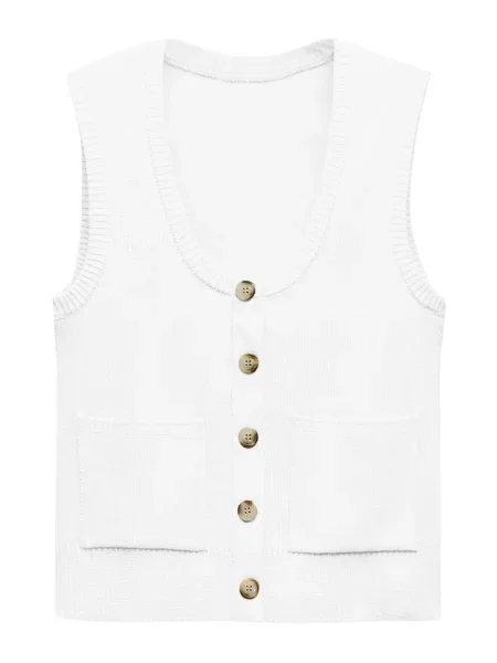 Imily Bela Vestă tricotată alb