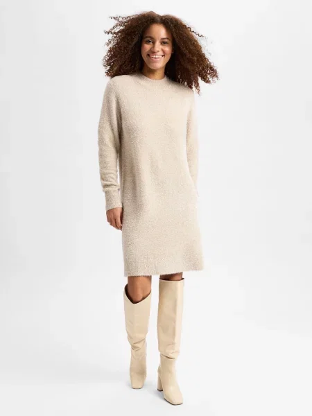 Opus sukienka na co dzień Waletta Kobiety beżowy|srebrny wypukły wzór tkaniny 38 beżowa