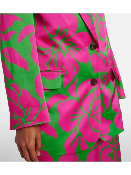 Sacou Dries Van Noten din satin cu model floral violet