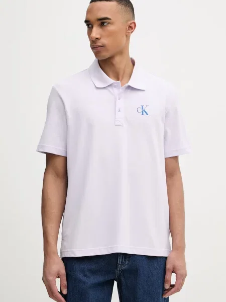 Calvin Klein Jeans polo majica vijolična