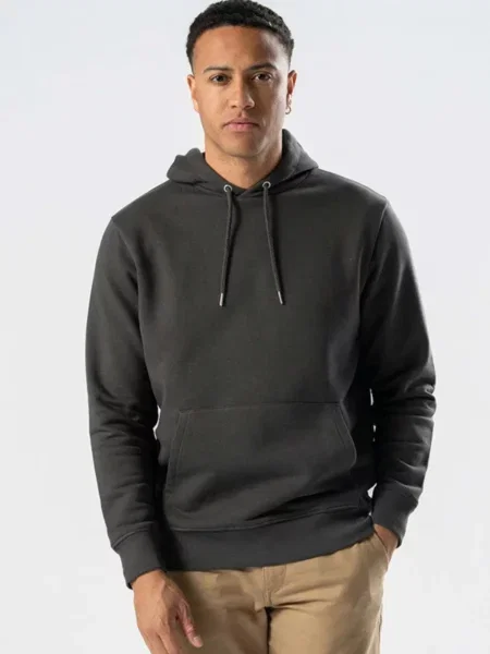 TEESHOPPEN Pulover Sweatshirt Hoodie închis gri