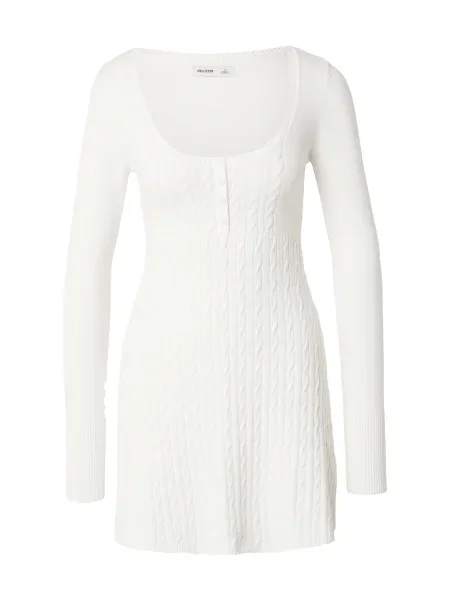 HOLLISTER Rochie tricotat alb