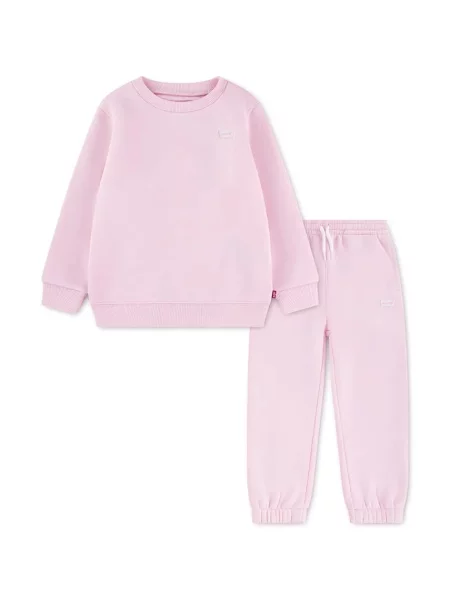 Levi's compleu de trening pentru copii cu HOODIE & JOGGER SET roz