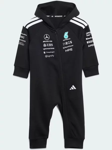 Adidas Performance dojčenský overal s kapucňou z bavlny MERCEDES čierna