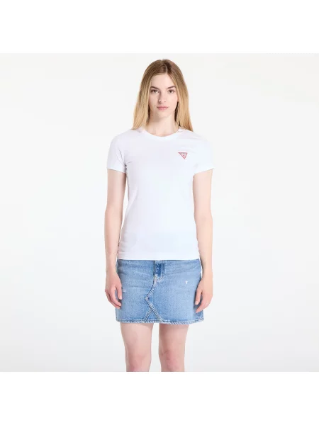 T-shirt GUESS Ss Cn Mini Triangle White M biała