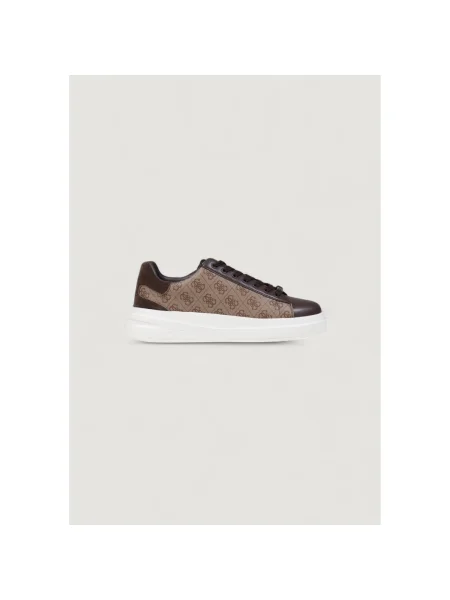 Guess Sneakers ELBA cu adaos de piele maro