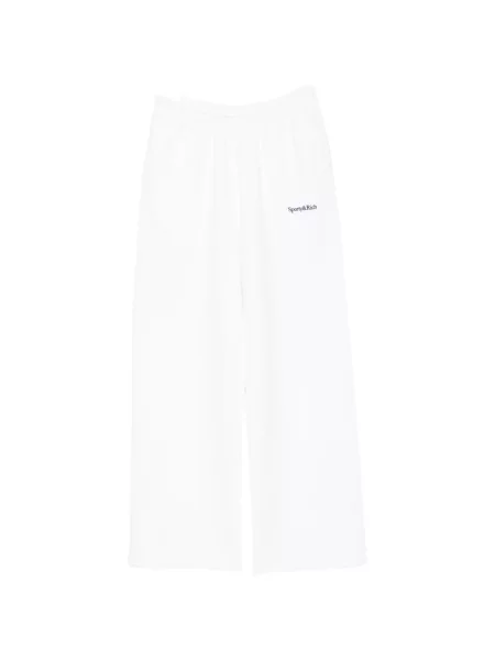 Pantaloni Sporty & Rich alergare cu autograf alb