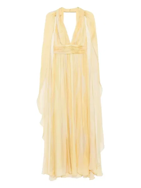 Rochie Elie Saab cu imagine de costum galben