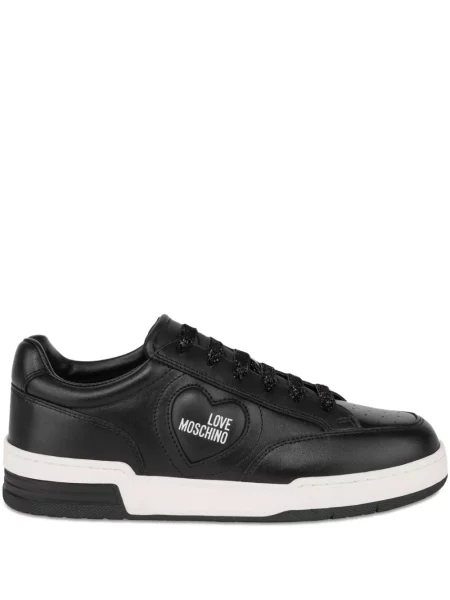 Sneakerși Love Moschino cu motiv cu inimi cu autograf negru