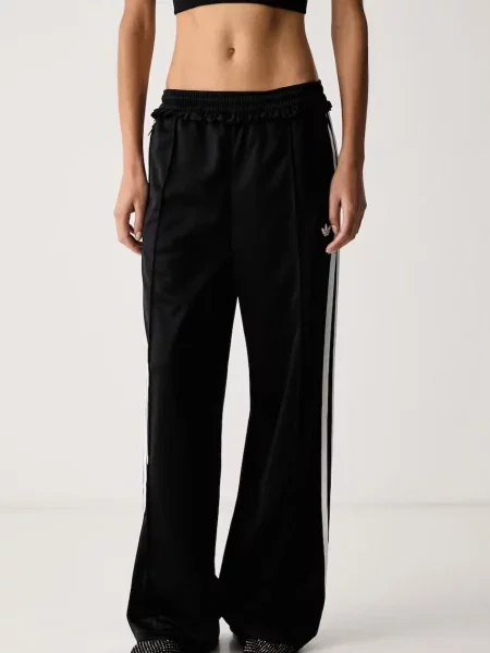 Adidas Originals широк панталон дамски Pleated Firebird черно