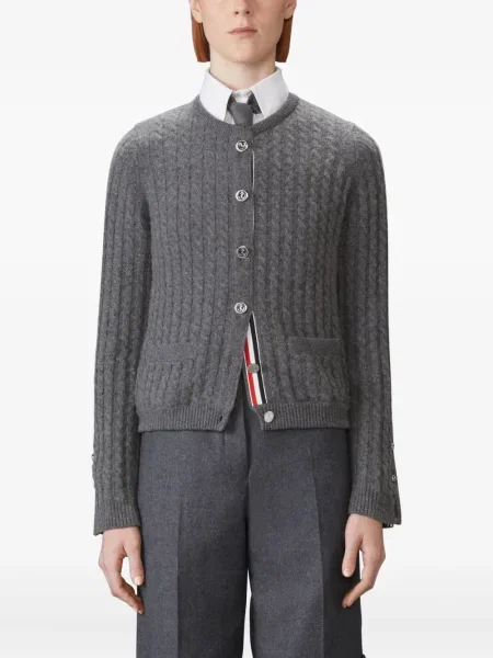Cardigan Thom Browne din cașmir gri