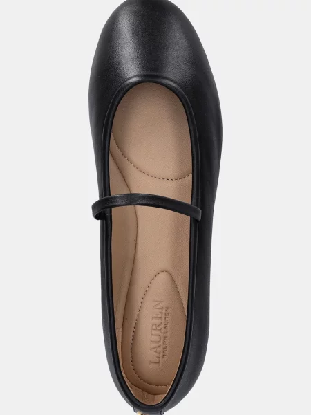 Кожаные балетки Lauren Ralph Lauren черные