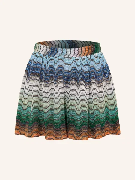 Missoni Pletené Šortky S Třpytivou Přízí světle zelená / oranžová modrá