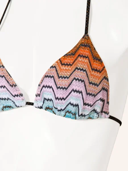 Missoni Trojúhelníkové Bikiny S Třpytivou Přízí zelená / oranžová modrá