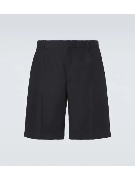 Pantaloni scurți de in Zegna de in albastru