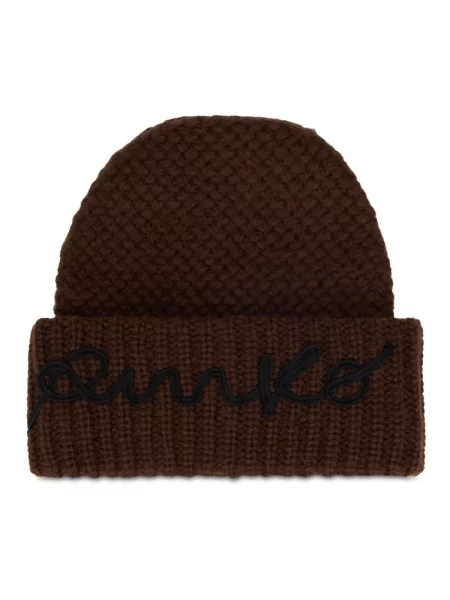 Pinko czapka beanie brązowa