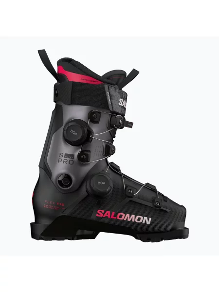 Încălțăminte de schi pentru femei Salomon S/PRO Supra Dual Boa W black/beluga met/raspberry negru