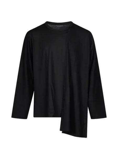 Asymetrické dlouho tričko Yohji Yamamoto černé