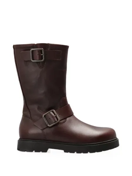 Botine Birkenstock din piele cu cataramă maro