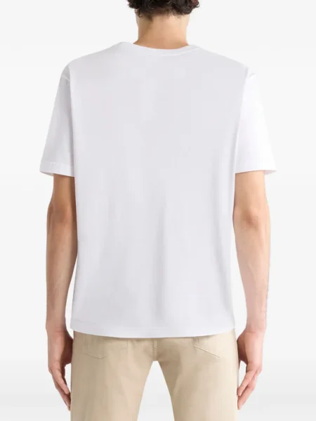 Tricou Etro cu broderie cu model leopard alb