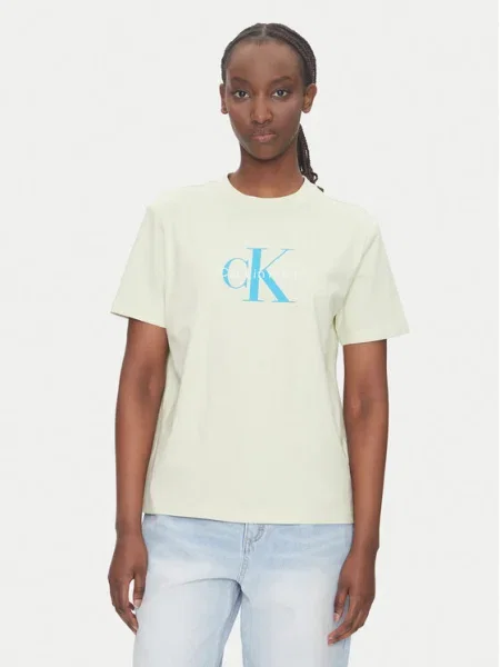 Тениска Calvin Klein Jeans зелено