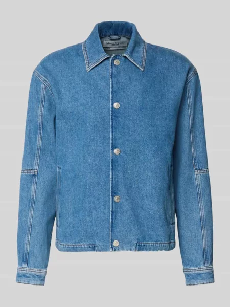 Kurtka dżinsowa o kroju relaxed fit z mieszanki bawełny i włókien z ananasa Marc O'polo Denim niebieska
