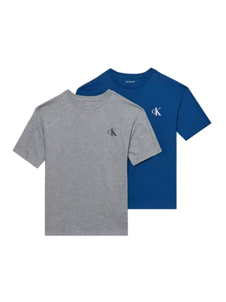 Calvin Klein Jeans Tricou albastru gențiană / gri / negru alb