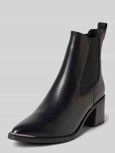 Buty chelsea z naturalnej skóry bydlęcej Tamaris czarne