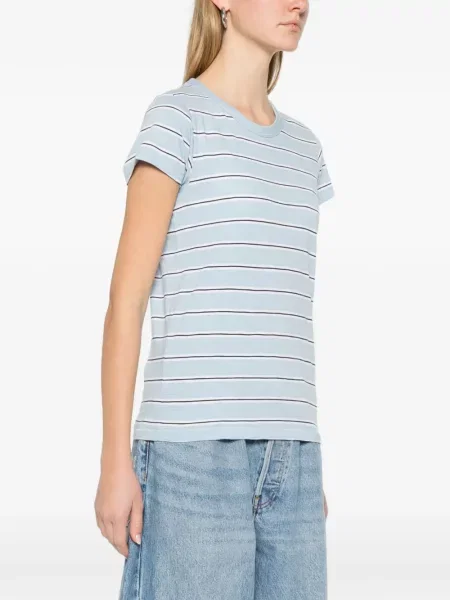 Tricou Rag & Bone cu dungi albastru