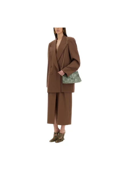 Spodnie Dries Van Noten z wysoką talią brązowe