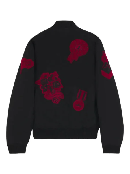 Geacă Maison Kitsune cu aplicații negru