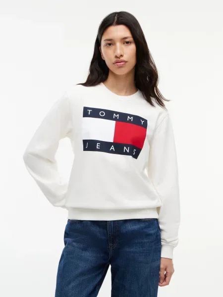 Tommy Jeans Mikina námornícka modrá / červená biela