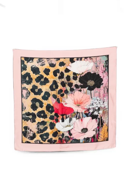 Fular D'aniello cu model floral cu imagine roz